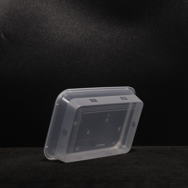Leakproof 500ml Polypropylene Lunch Box Stackable Printed Snap On Lid For Fruit