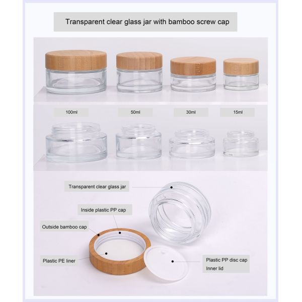 Wooden Packaging Wood Soap Dispenser Glass Lotion Bottle Cosmetic Bottles Spray And 30g 50g Bamboo Glass Jar