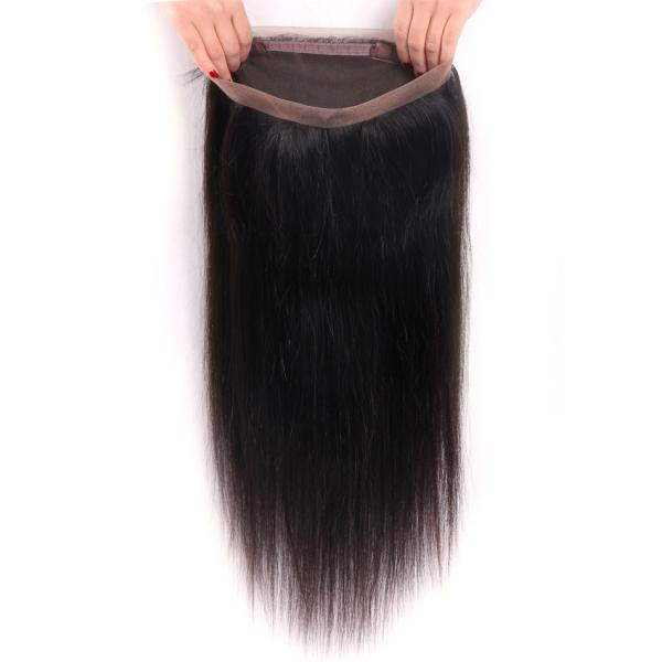 360 extensões reais frontais do cabelo humano do fechamento 100% do laço em linha reta para Ladys