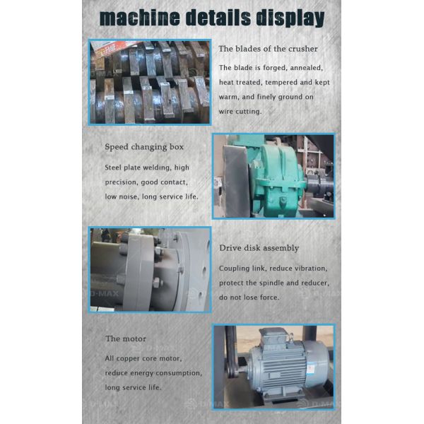 Double Shaft Shredder for Scrap Recycling of Waste Metal and Tires Recycle Waste Wood