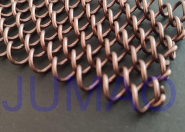 Coffee Color Metal Mesh Curtains Iron Wire Material For Replacement Fireplace Door