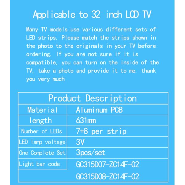 GC315D07-ZC14F-02 303GC315038/9 IC-A-HWBC32D216A 32PFL3042/T3 Световая полоса
