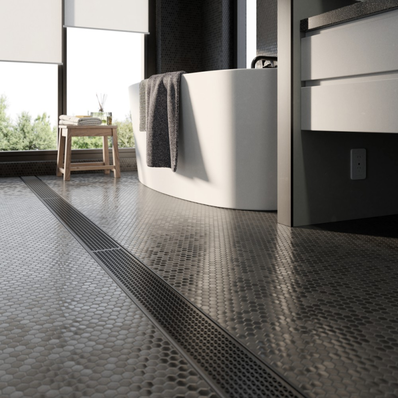Modern Simple Fashion SS 304 316 Stainless Steel Linear Showroom Floor Drain Invisible
