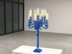 Blue Crystal Glass Candelabra Hurricane 9 Arm White Crystal Candelabra For Event Decor