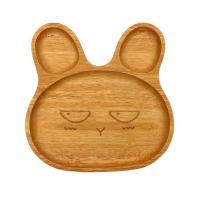 Party Rabbit  Natural Wooden Plate Engraving Animal Shaped Plate
