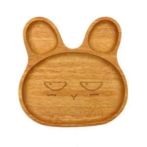 Party Rabbit Natural Wooden Plate Engraving Animal Shaped Plate