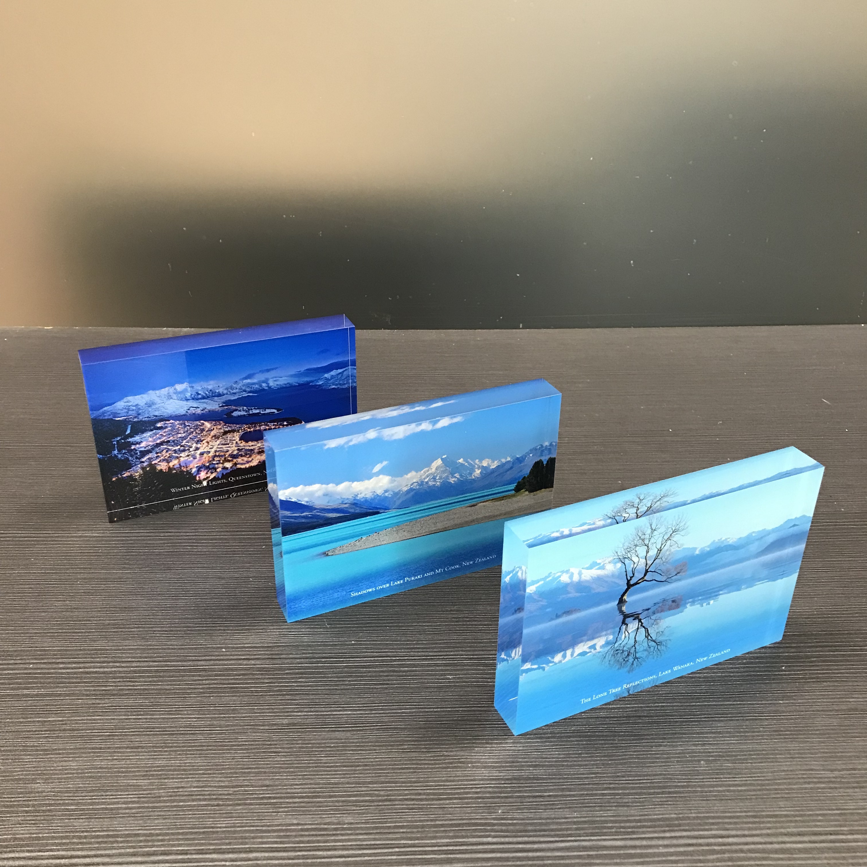 Clear Solid Acrylic Photo Block Frame Square For Tabletop Perspex Photo Block