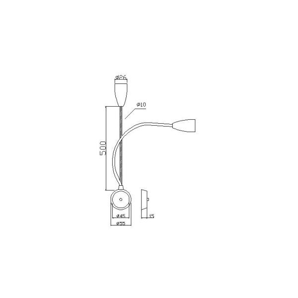 Wall Mounted 1W LED Kids Bed Reading Light with Flexible Goose Neck and Chrome Plating