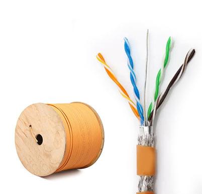 CAT5E SFTP LSZH Ethernet Cable 24AWG Orange Shielded Foiled Fire Safe LAN Cable