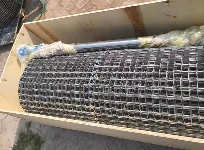 Stainless Steel 304 Aquatic Weed Harvester Conveyor Belt Open Mesh Drainage Chain Driven Custom Width
