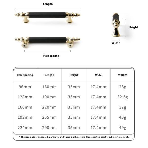 Luxury Cabinet Wardrobe Bathroom Cabinet Door Drawer Furniture Handle Hardware Decorative Handle for Kitchen Living Room