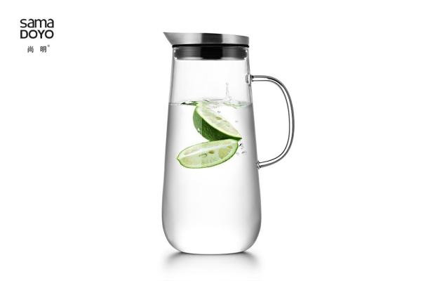 Hot Cold Drink Glass Water Pitcher Thermo Proof With Spout Transparent