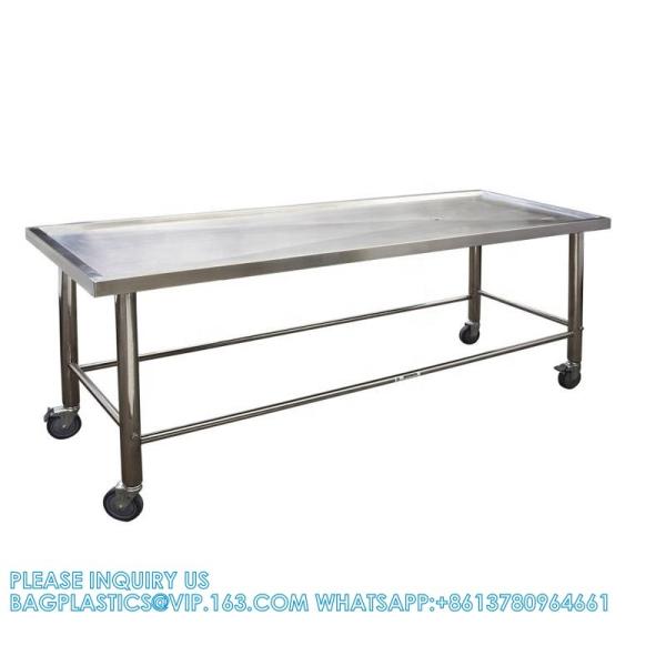 Custom Made Size 304 Stainless Steel Material Dead Body Transport Trolley Funeral Home Equipment