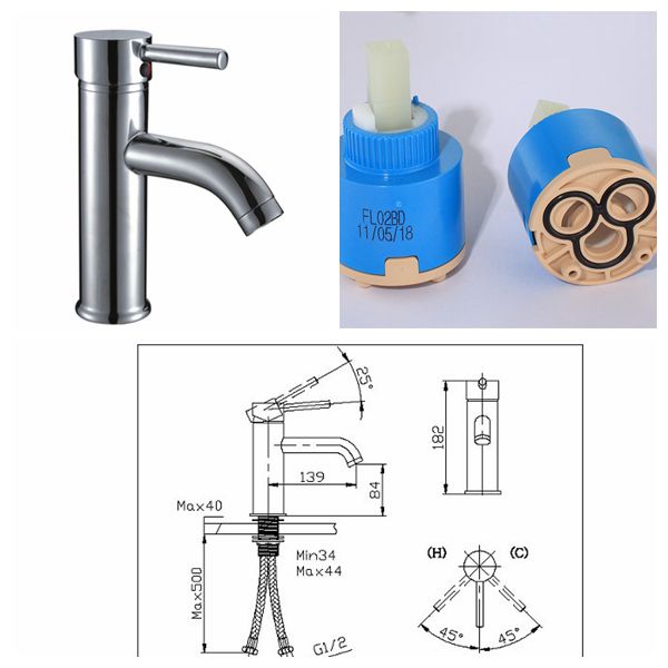 Home Ceramic Basin Faucet Single Hole Bathroom Sink Faucet Chrome Finish , HN-4A34
