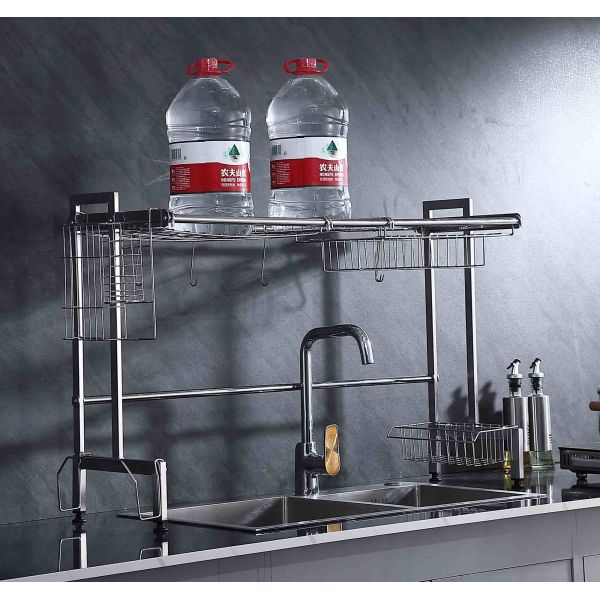 12Inch Width Adjustable Over Sink Dish Rack SUS304 Material 23 Inch Height