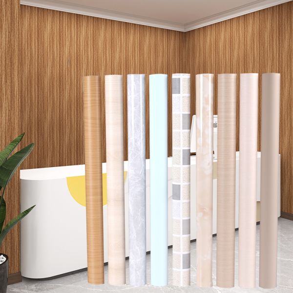 Anti-virus papier peint en grain de bois blanc film sain peau de bâton papier peint