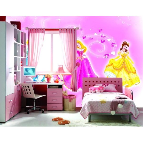 Customized Pink Cartoon Children Bedroom Interior Decoration Wallpapers, Decal KT014