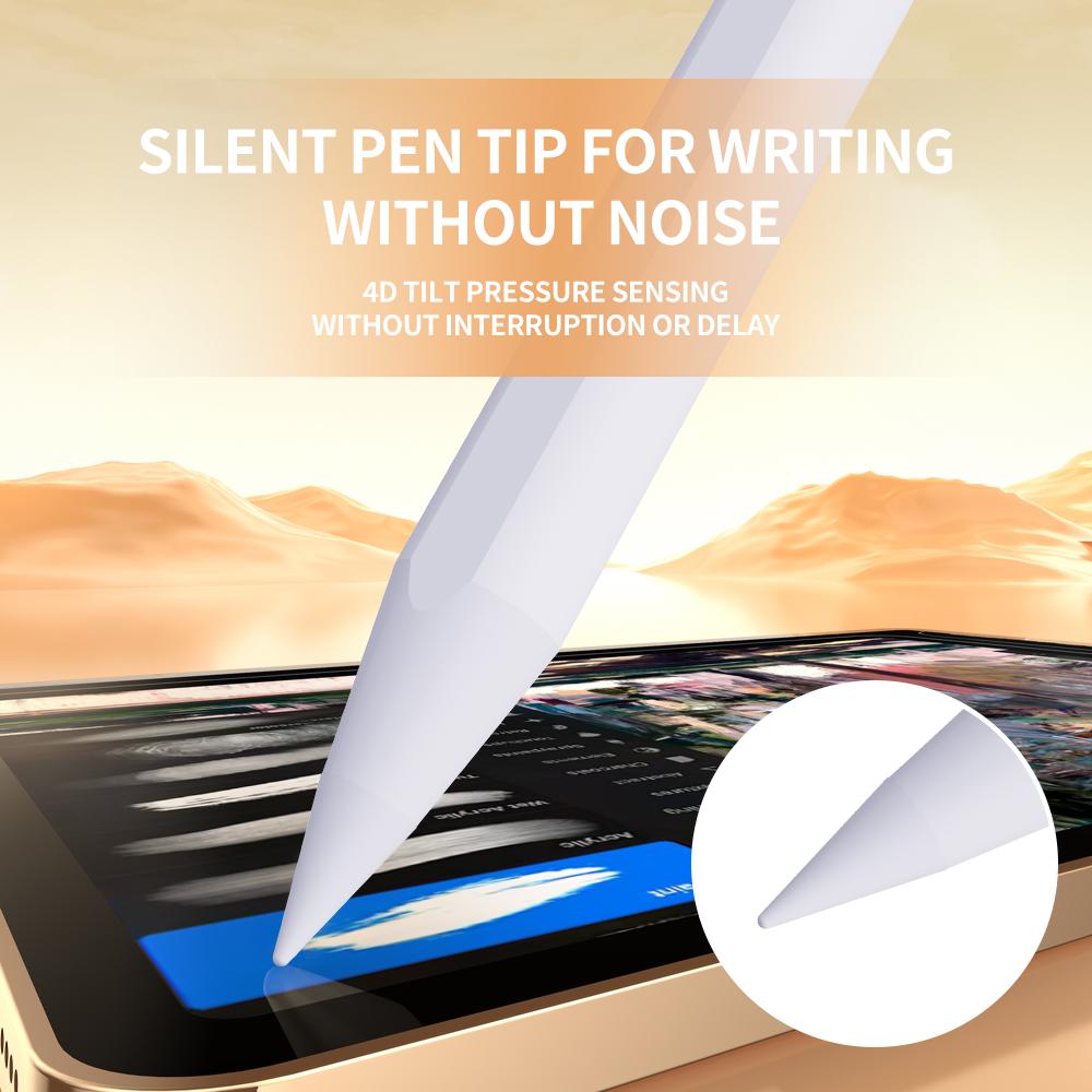 Free 4 Pen Tip 10-14H Using time  Active Stylus Pen Plus Passive Supports Tilt-Sensitive Drawing and Accidental Touch Prevention