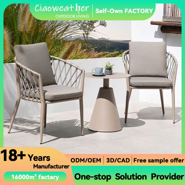 Waterproof Cushion Hotel Outdoor Metal Side Table for Modern Design Style Garden Patio Aluminum Furniture