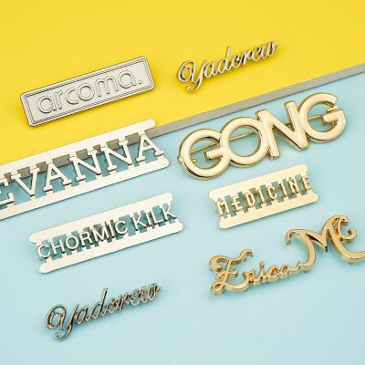 Bag Parts Accessories Metal Tag Custom Letters Logo For Bag Embellishment