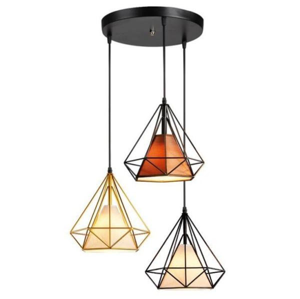 Diamond-shaped Iron Pendant Lamp, perfect for restaurants / dinning room / cafes,etc