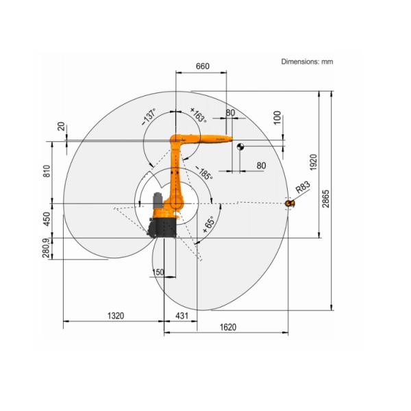 Kuka Industrial Robotic 6 axes KR 8 R1620 avec rail de guidage de robot CNGBS pour l'automatisation de la manutention