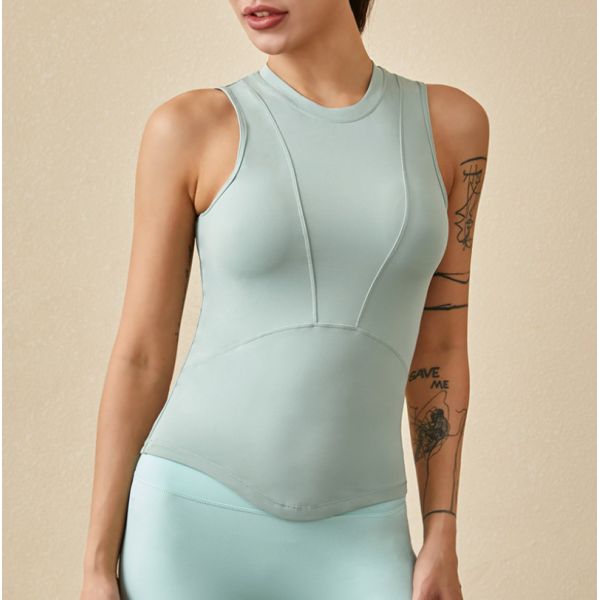 Урожай верхних частей танка йоги атлетических женщин Sportswear фитнеса выдалбливает вне рубашки сетки возлагает лето