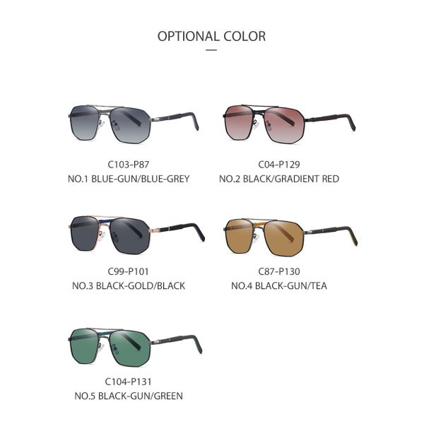 Men'S Metal Frame Sunglasses Multilateral OEM With 58mm Lens