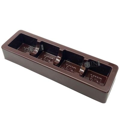 4 Cavity Plastic Chocolate Packaging Vacuum Formed Plastic Chocolate Tray Insert