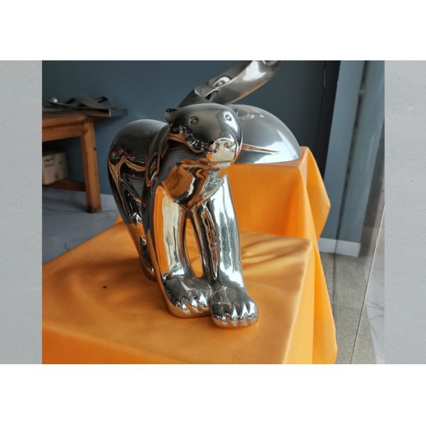 Decorative Polished Stainless Steel Bear Sculpture
