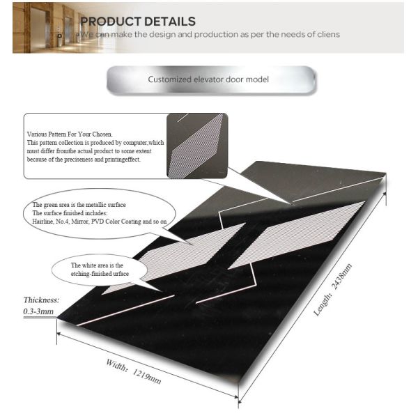 Износостойкая плита нержавеющей стали ширины 1500мм для кабины лифта