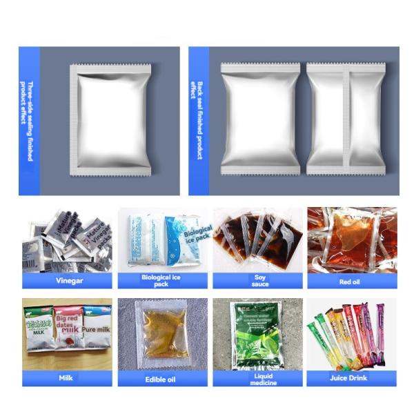 Automatic Liquid Packing Machine Batch Filling Three Side Seal Back Seal