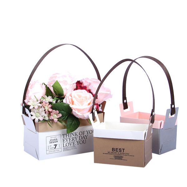 Bolso de cuero engrosado Bolso de flores Caja de regalo de flores Caja de material de embalaje floral