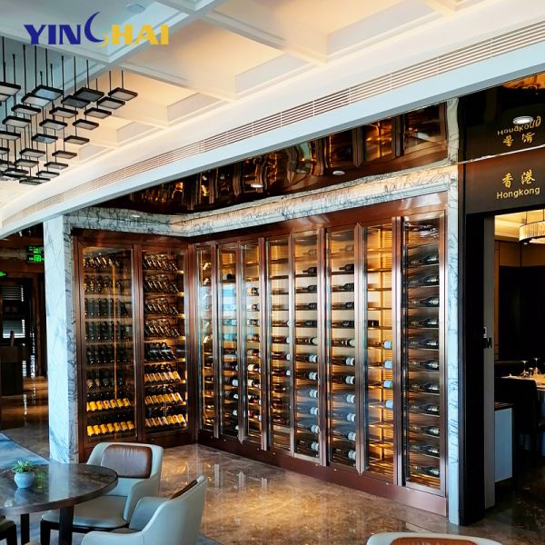Dust Proof Stainless Steel Wine Cabinet Power Saving Glass Wine Display Cabinet