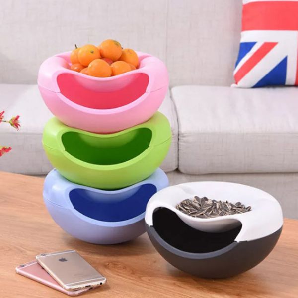 Sustainable Plastic Household Storage Container Pistachio Nut Bowl With Shell Holder