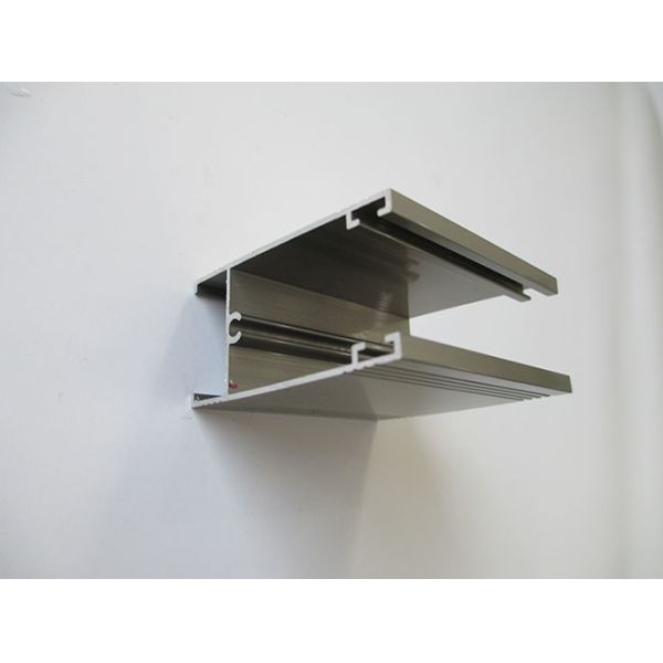 Champagne Electrophoresis Aluminum Door Profiles With Decorative Lines