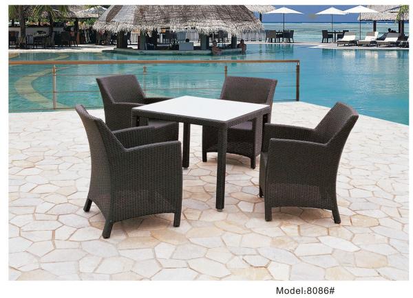 5pcs patio outdoor swimming wicker dining chairs -8086