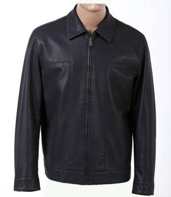 Chaquetas de cuero cabidas obra clásica negra occidental de moda de la PU del peso ligero para hombre de la talla 54