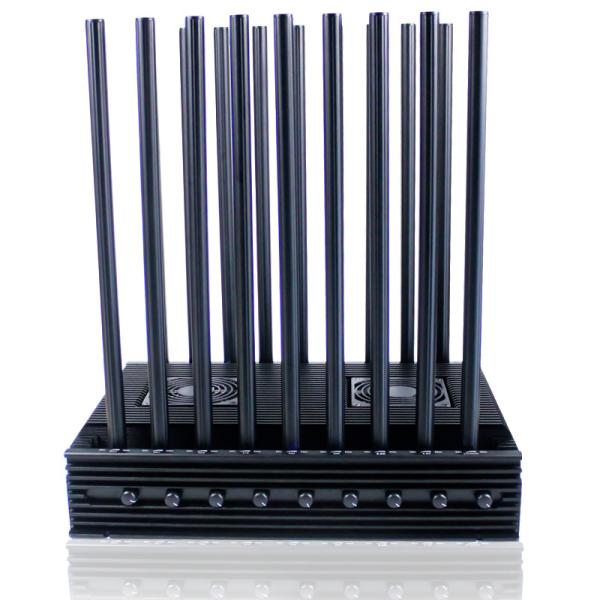 18 Antennas 2G 3G 4G 5G GPS WIFI RF LOJACK Signals Jammer with 6-10W output power per band and 6-7dbi Omni-directional antennas