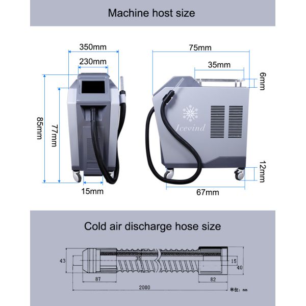 2000W Shock Wave Therapy Machine 980nm Cryo Laser Skin Cooling Therapy Machine