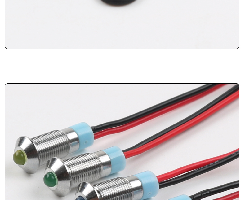 HongYe HY-6MM-DDZ High Brightness 6MM LED Metal Indicator Light IP65 Waterproof Industrial Use Signal Panel Lamp 6V 12V 220V