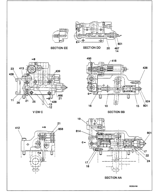 Штуцеры регулятора SK330-6E SK350-6E KOBELCO гидронасоса LC10V01002F2 гидравлические