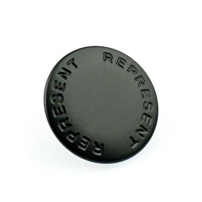 Custom Engraved Logo Black Metal Jeans Button Brass Metal Button for Jacket and Pants
