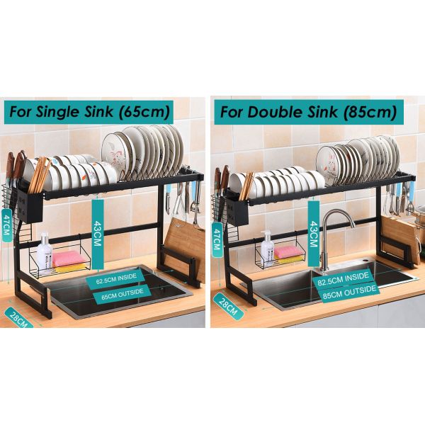 Rustproof Dishes Rack Over Sink , OEM Sink Drying Rack For Storing Kitchenware