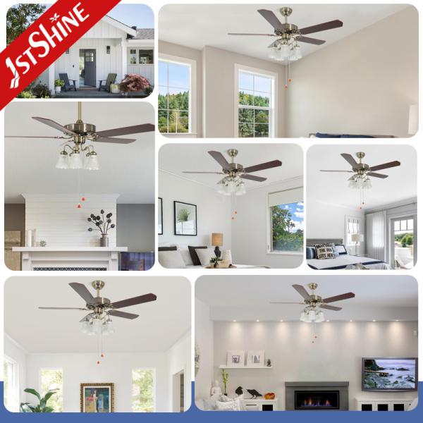 Remote Control 52 Inch Decorative Farmhouse Ceiling Fan With 5 Lights