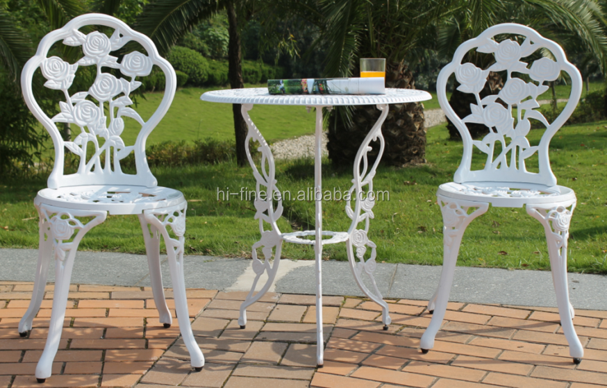 HI-FINE HFCS-001 Cast Aluminum Outdoor Table and Chair Set