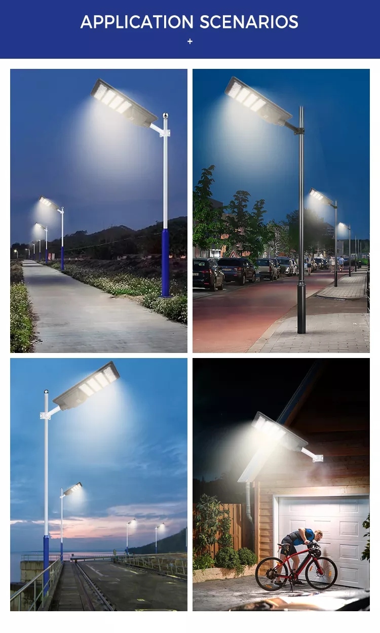 All In One Aluminum Integrated Solar Led Street Light Ip65 Waterproof 300w 400w 500w