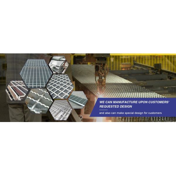 Safety Walkway 30mm Height Grip Strut Grating Aluminum Stair Treads Perforated Plank