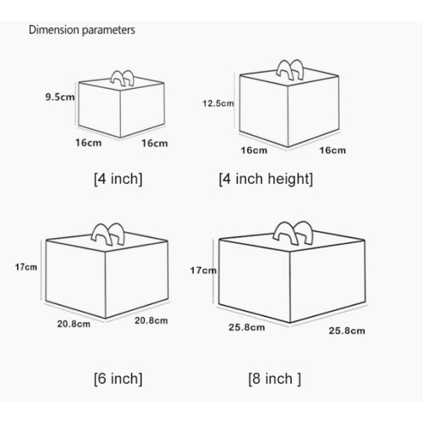 ISO9001 сертифицированные специальные коробки для тортов для свадьбы и дня рождения 10x10x5 20x20x8