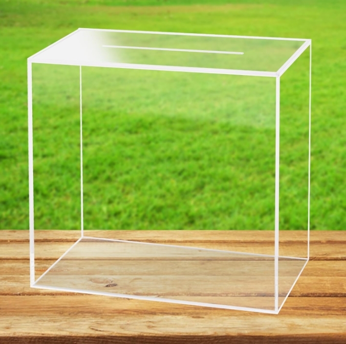 Wedding Card Acrylic Display Box With Lid Custom Plexiglass Display Box